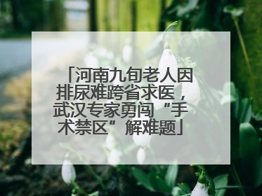 河南九旬老人因排尿难跨省求医，武汉专家勇闯“手术禁区”解难题