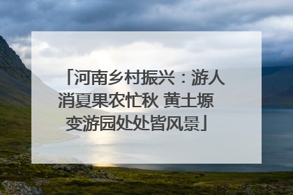 河南乡村振兴：游人消夏果农忙秋 黄土塬变游园处处皆风景