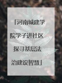 河南城建学院学子进社区 探寻基层法治建设智慧