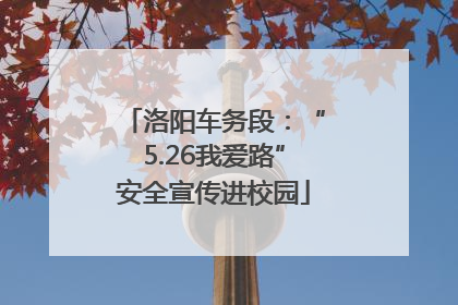 洛阳车务段：“5.26我爱路”安全宣传进校园