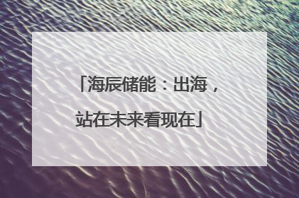 海辰储能：出海，站在未来看现在