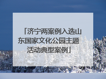 济宁两案例入选山东国家文化公园主题活动典型案例