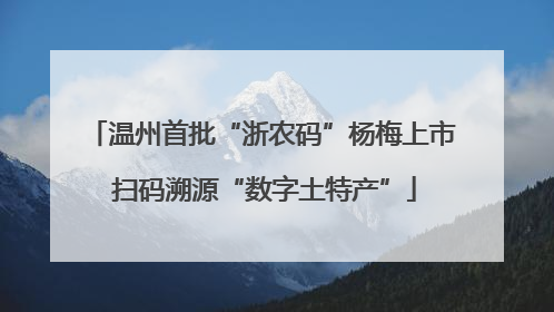 温州首批“浙农码”杨梅上市 扫码溯源“数字土特产”