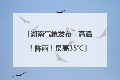 湖南气象发布：高温！阵雨！最高35℃
