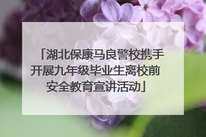 湖北保康马良警校携手开展九年级毕业生离校前安全教育宣讲活动