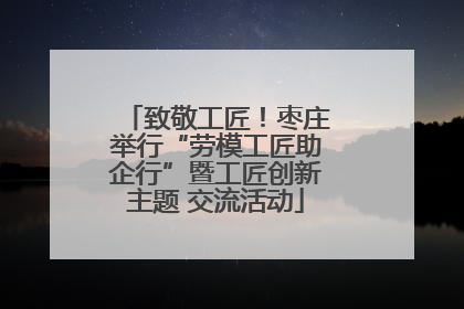 致敬工匠！枣庄举行“劳模工匠助企行”暨工匠创新主题 交流活动