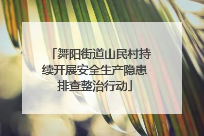 舞阳街道山民村持续开展安全生产隐患排查整治行动