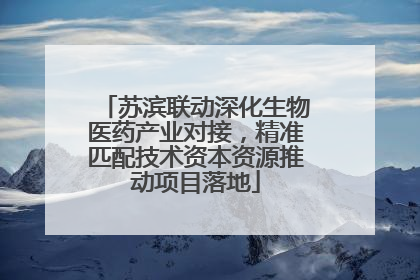 苏滨联动深化生物医药产业对接，精准匹配技术资本资源推动项目落地