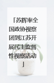 苏辉率全国政协视察团到江苏开展民主监督性视察活动