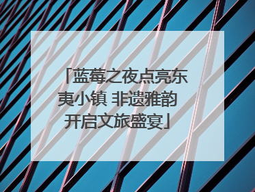 蓝莓之夜点亮东夷小镇 非遗雅韵开启文旅盛宴