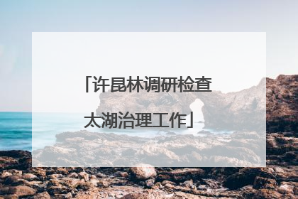 许昆林调研检查太湖治理工作