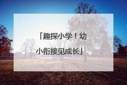 趣探小学！幼小衔接见成长