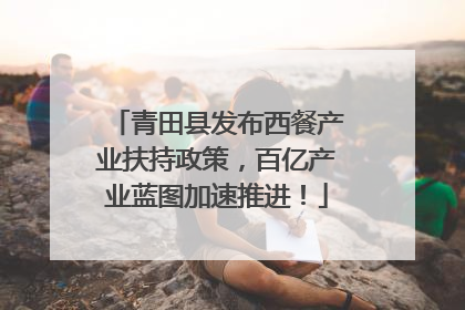 青田县发布西餐产业扶持政策，百亿产业蓝图加速推进！
