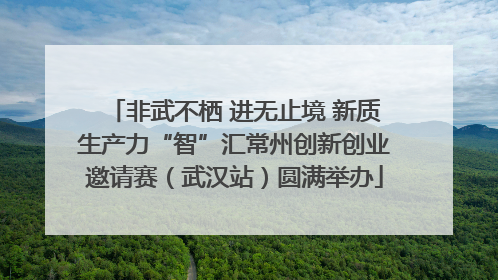 非武不栖 进无止境 新质生产力“智”汇常州创新创业邀请赛（武汉站）圆满举办