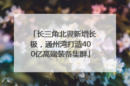 长三角北翼新增长极，通州湾打造400亿高端装备集群