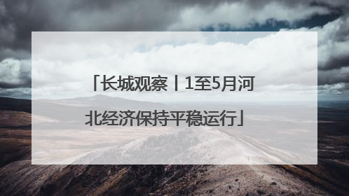 长城观察丨1至5月河北经济保持平稳运行