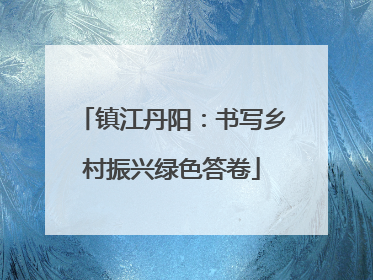 镇江丹阳：书写乡村振兴绿色答卷