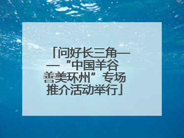问好长三角——“中国羊谷 善美环州”专场推介活动举行