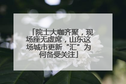 院士大咖齐聚，现场座无虚席，山东这场城市更新“汇”为何备受关注