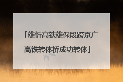 雄忻高铁雄保段跨京广高铁转体桥成功转体