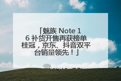 魅族 Note 16 补货开售再获榜单桂冠，京东、抖音双平台销量领先！