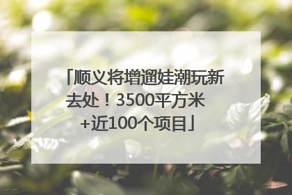 顺义将增遛娃潮玩新去处！3500平方米+近100个项目
