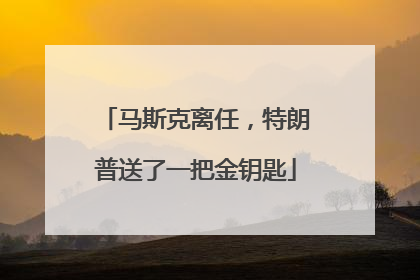 马斯克离任，特朗普送了一把金钥匙