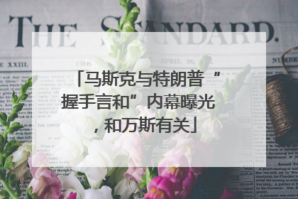 马斯克与特朗普“握手言和”内幕曝光，和万斯有关