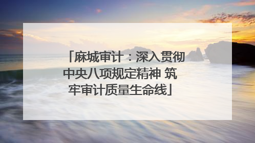 麻城审计：深入贯彻中央八项规定精神 筑牢审计质量生命线