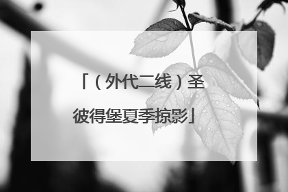 （外代二线）圣彼得堡夏季掠影