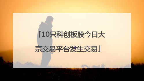 10只科创板股今日大宗交易平台发生交易