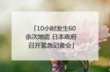 10小时发生60余次地震 日本政府召开紧急记者会