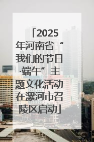 2025年河南省“我们的节日·端午”主题文化活动在漯河市召陵区启动