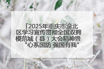 2025年重庆市渝北区学习宣传贯彻全国双拥模范城（县）大会精神暨“心系国防 强国有我”国防教育活动