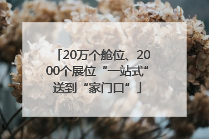 20万个舱位、2000个展位“一站式”送到“家门口”