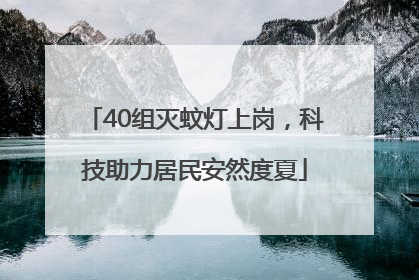 40组灭蚊灯上岗，科技助力居民安然度夏