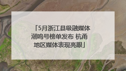 5月浙江县级融媒体潮鸣号榜单发布 杭甬地区媒体表现亮眼