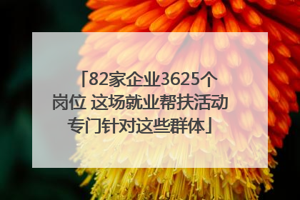 82家企业3625个岗位 这场就业帮扶活动专门针对这些群体