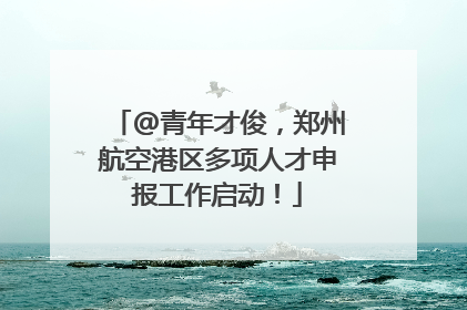 @青年才俊，郑州航空港区多项人才申报工作启动！
